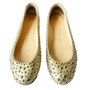 Giuseppe Zanotti Stud Ballet Flats in Beige